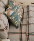 Boys Scout Grey Plaid Organic Bedsheet Set King Flat Sheet